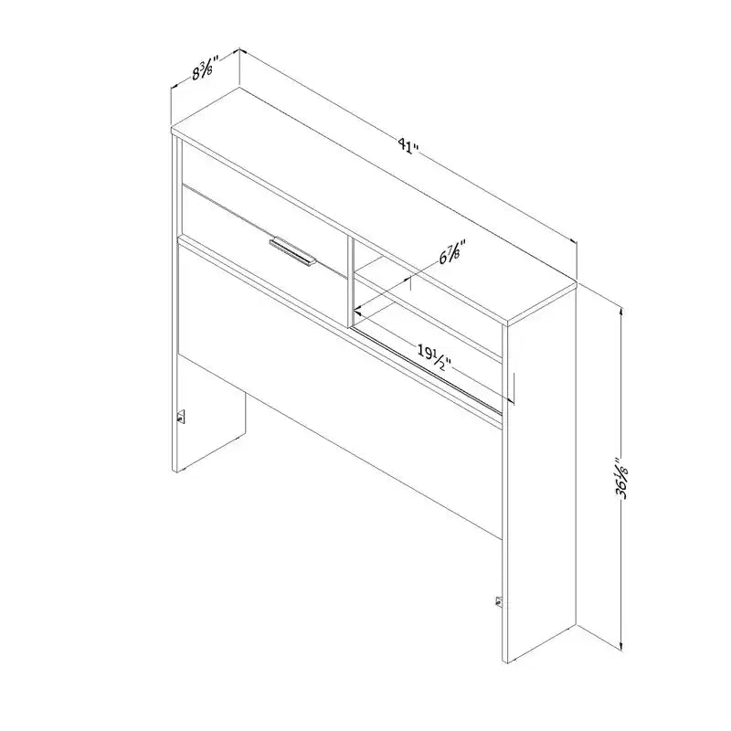 Cabecero individual HomeStock de aglomerado laminado para niños con almacenamiento