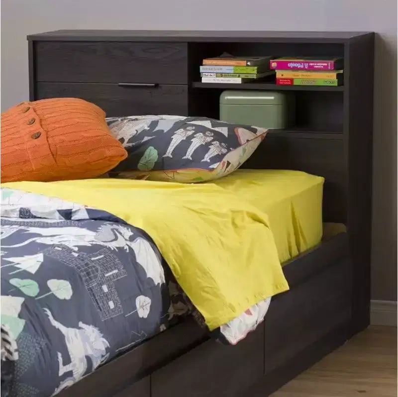 Cabecero individual HomeStock de aglomerado laminado para niños con almacenamiento