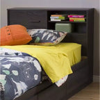Cabecero individual HomeStock de aglomerado laminado para niños con almacenamiento