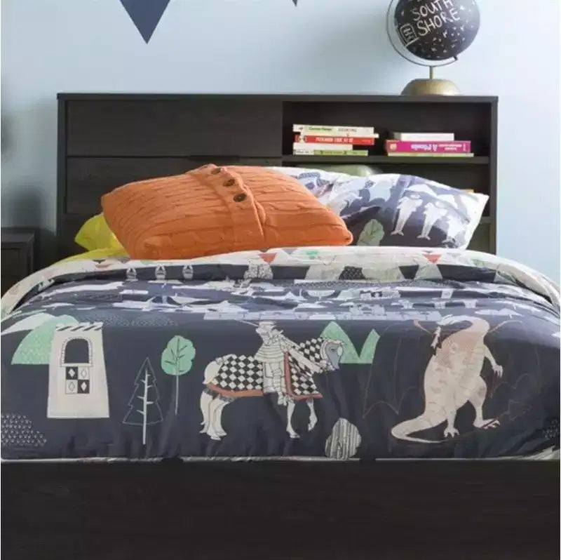 Cabecero individual HomeStock de aglomerado laminado para niños con almacenamiento