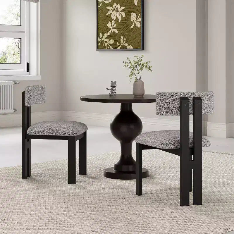Sillas de comedor tapizadas Astura con estructura de hierro de Christopher Knight Home (juego de 2)