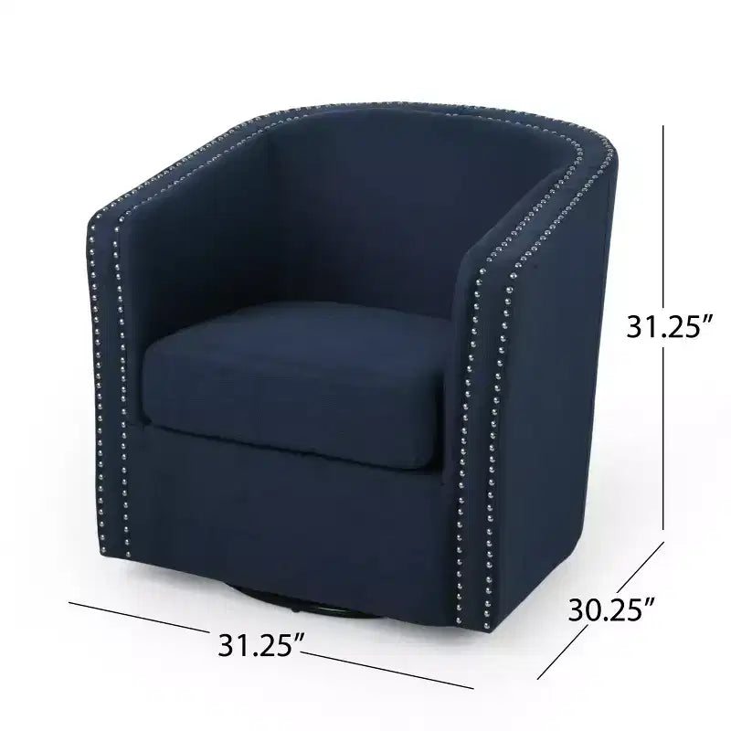 GDFStudio Sillón club giratorio contemporáneo de tela Leily