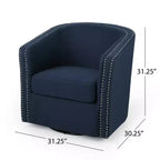 GDFStudio Sillón club giratorio contemporáneo de tela Leily