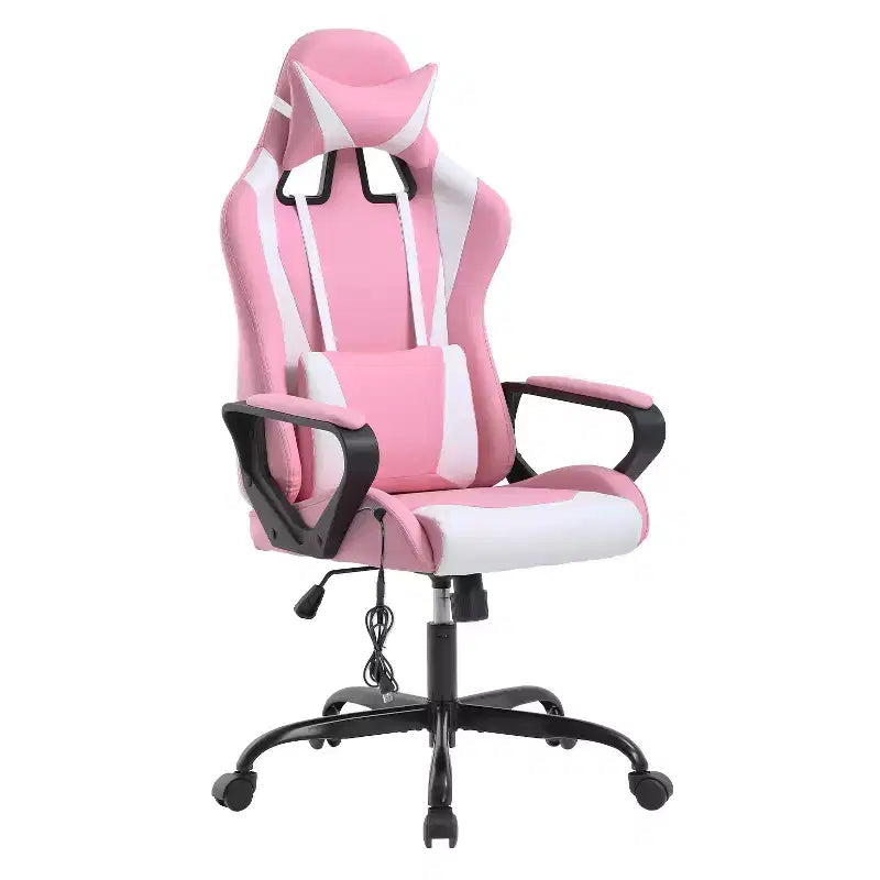 Silla de oficina cómoda y elegante FDW Gaming Chiar con masaje, soporte lumbar ajustable, giro de 360 grados y ruedas de deslizamiento suave