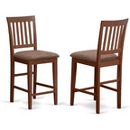 Taburete de barra HomeStock - Sillas de madera con altura de pub y tela de lino