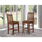 HomeStock Counter Stool-Linen Fabric Pub Height Wooden Chairs