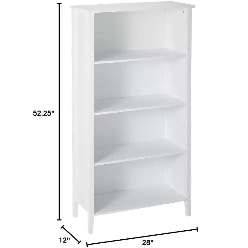 Estantería de madera con acabado blanco de 4 estantes de Kings Brand Furniture