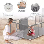 GOTGELIF Parque de juegos portátil de 4 paneles para bebés de 71x48 con canasta de baloncesto