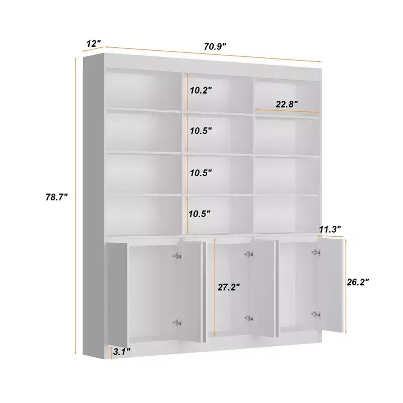 Estantería grande blanca Famapy: Gran espacio de almacenamiento con un diseño minimalista
