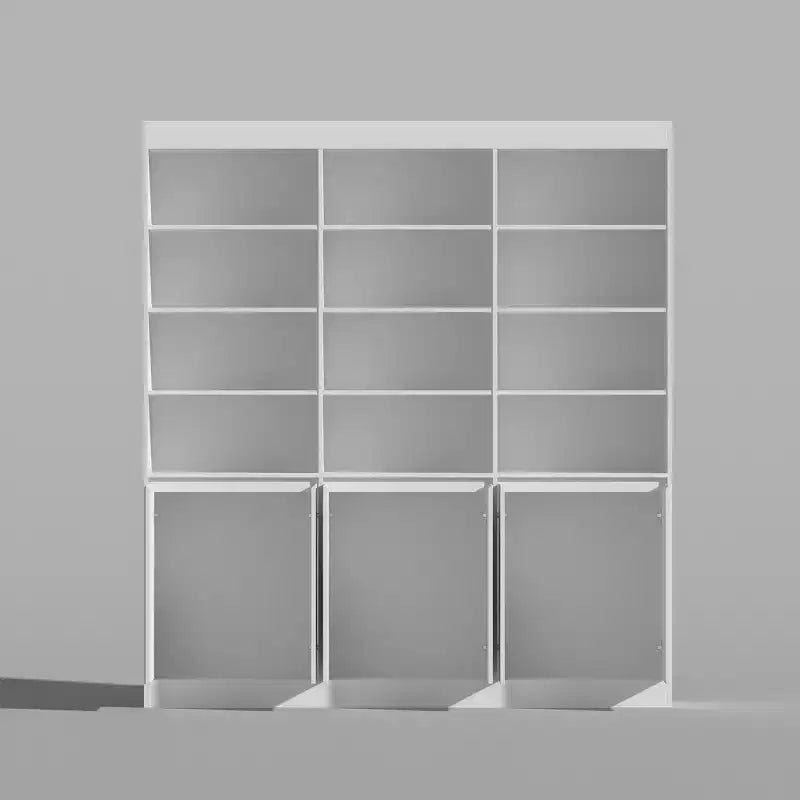 Estantería grande blanca Famapy: Gran espacio de almacenamiento con un diseño minimalista