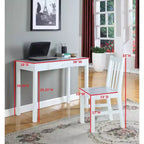 Kings Brand Furniture Escritorio Duluth para portátil/escritura (blanco)
