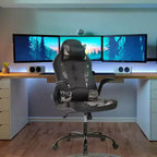 Silla de oficina para juegos BestMassage, silla de escritorio para ordenador con soporte lumbar y reposacabezas ajustable, y silla de jugador de piel sintética para adultos