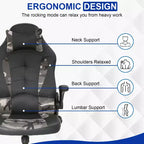 Silla de oficina para juegos BestMassage, silla de escritorio para ordenador con soporte lumbar y reposacabezas ajustable, y silla de jugador de piel sintética para adultos