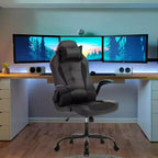 Silla de oficina para juegos BestMassage, silla de escritorio para ordenador con soporte lumbar y reposacabezas ajustable, y silla de jugador de piel sintética para adultos