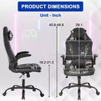 Silla de oficina para juegos BestMassage, silla de escritorio para ordenador con soporte lumbar y reposacabezas ajustable, y silla de jugador de piel sintética para adultos