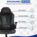 Silla de oficina para juegos BestMassage, silla de escritorio para ordenador con soporte lumbar y reposacabezas ajustable, y silla de jugador de piel sintética para adultos