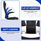 Silla de oficina para juegos BestMassage, silla de escritorio para ordenador con soporte lumbar y reposacabezas ajustable, y silla de jugador de piel sintética para adultos