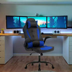 Silla de oficina para juegos BestMassage, silla de escritorio para ordenador con soporte lumbar y reposacabezas ajustable, y silla de jugador de piel sintética para adultos
