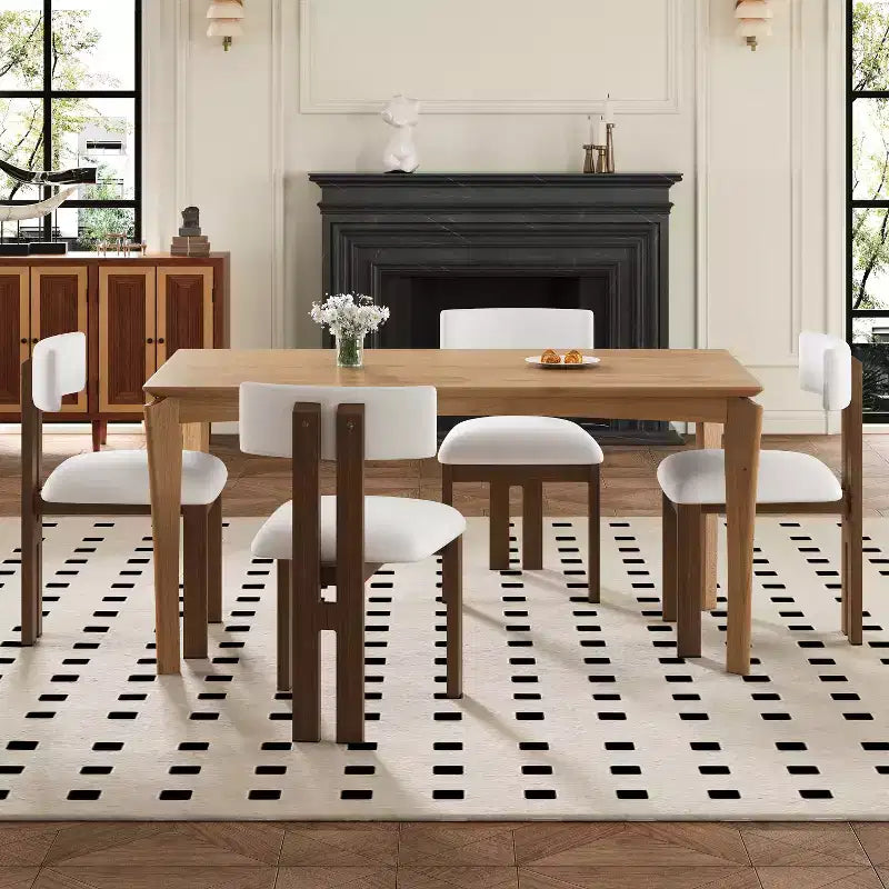 Juego de comedor tapizado Christopher Knight Home Willow de 5 piezas de madera y metal