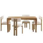 Christopher Knight Home Willow 5 Pieces Wood and Metal Upholstered Dining Set