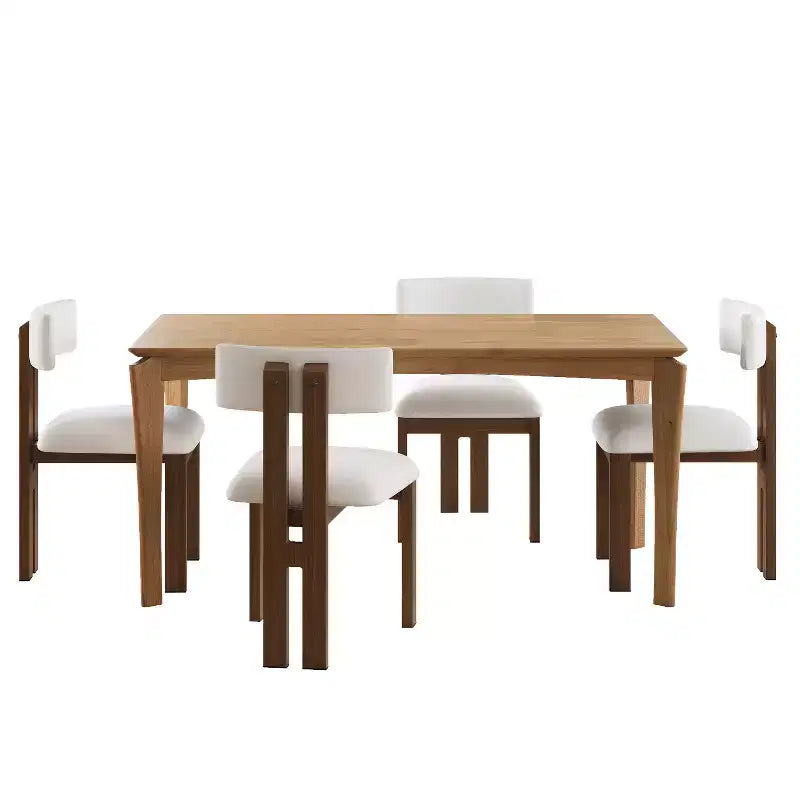 Juego de comedor tapizado Christopher Knight Home Willow de 5 piezas de madera y metal