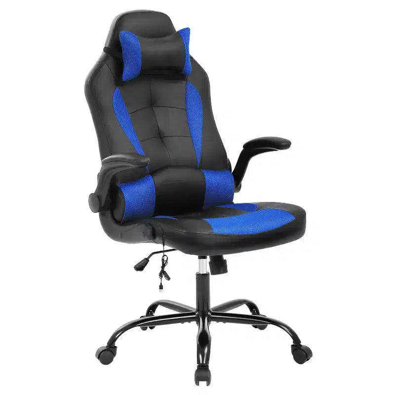 FDW Silla Gaming Silla de Oficina con Soporte Lumbar Silla de Videojuegos de Cuero PU para Adultos
