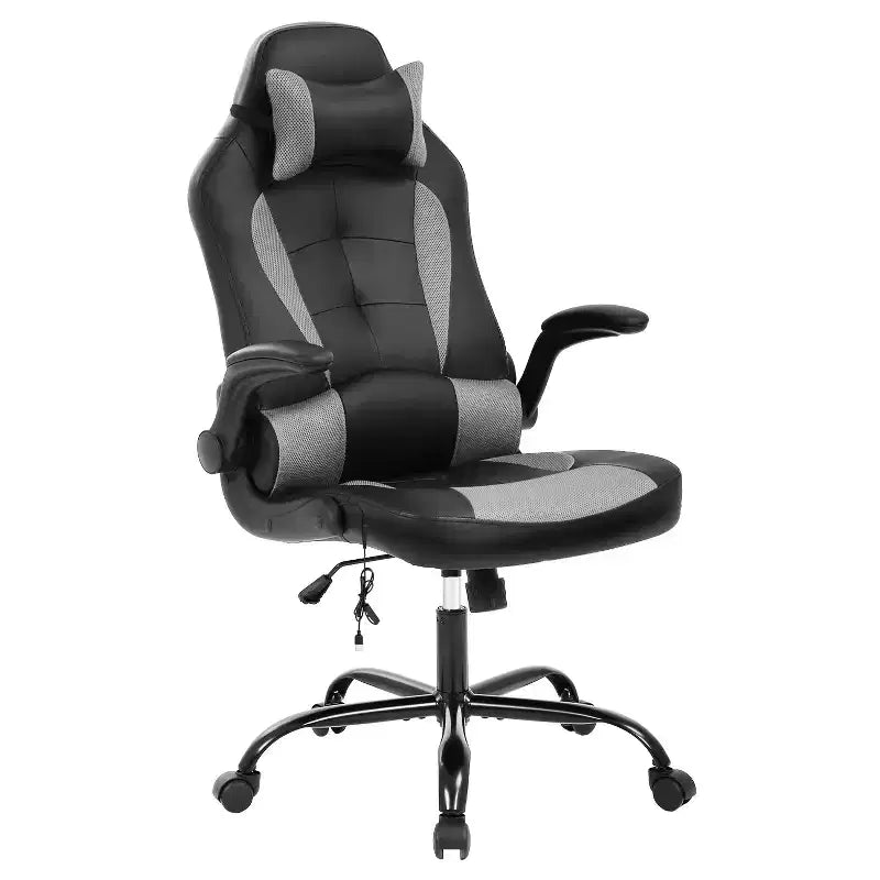 FDW Silla Gaming Silla de Oficina con Soporte Lumbar Silla de Videojuegos de Cuero PU para Adultos