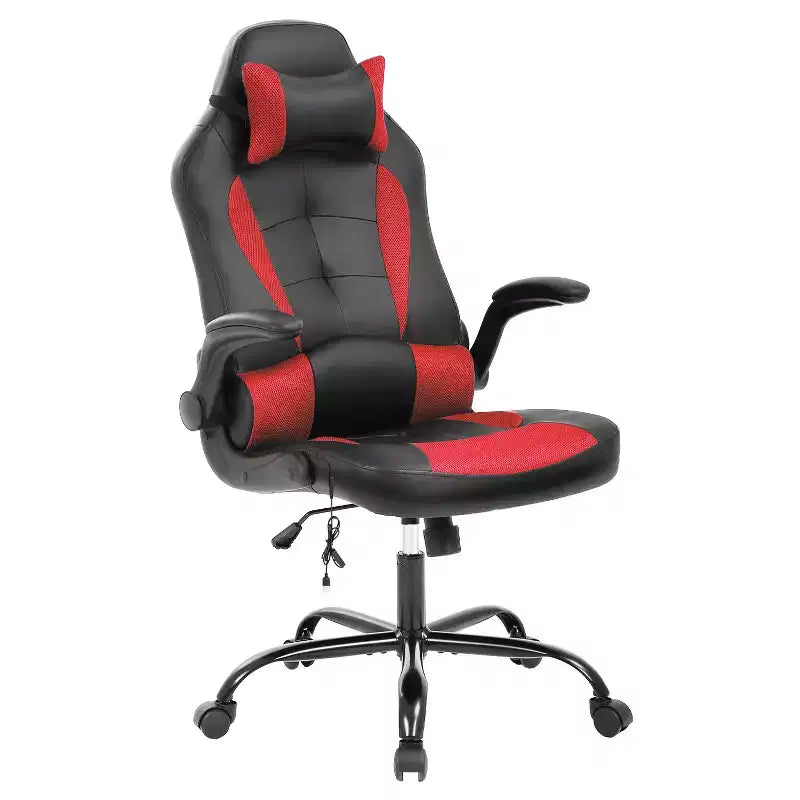 FDW Silla Gaming Silla de Oficina con Soporte Lumbar Silla de Videojuegos de Cuero PU para Adultos