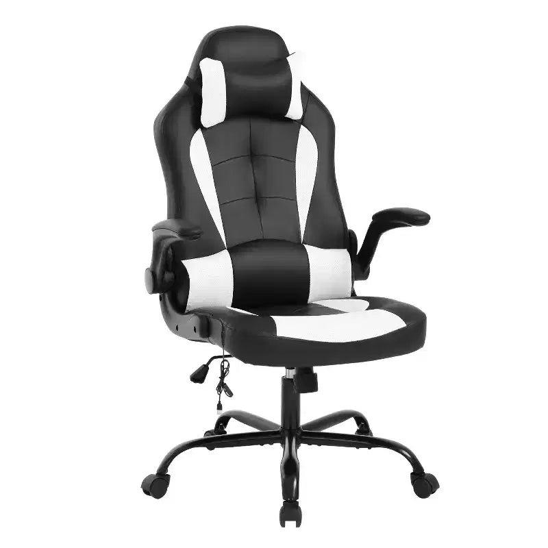 FDW Silla Gaming Silla de Oficina con Soporte Lumbar Silla de Videojuegos de Cuero PU para Adultos