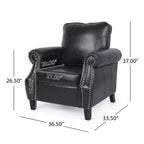 GDFStudio Dowd Sillón Club de Piel Sintética de 36.50 con Tachuelas