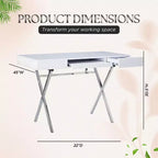 Mesa de escritorio para oficina en casa Logan de la marca Kings con cajones, bandeja para teclado y base en X. Escritorio de computadora, escritorio de estudio, escritorio de oficina.