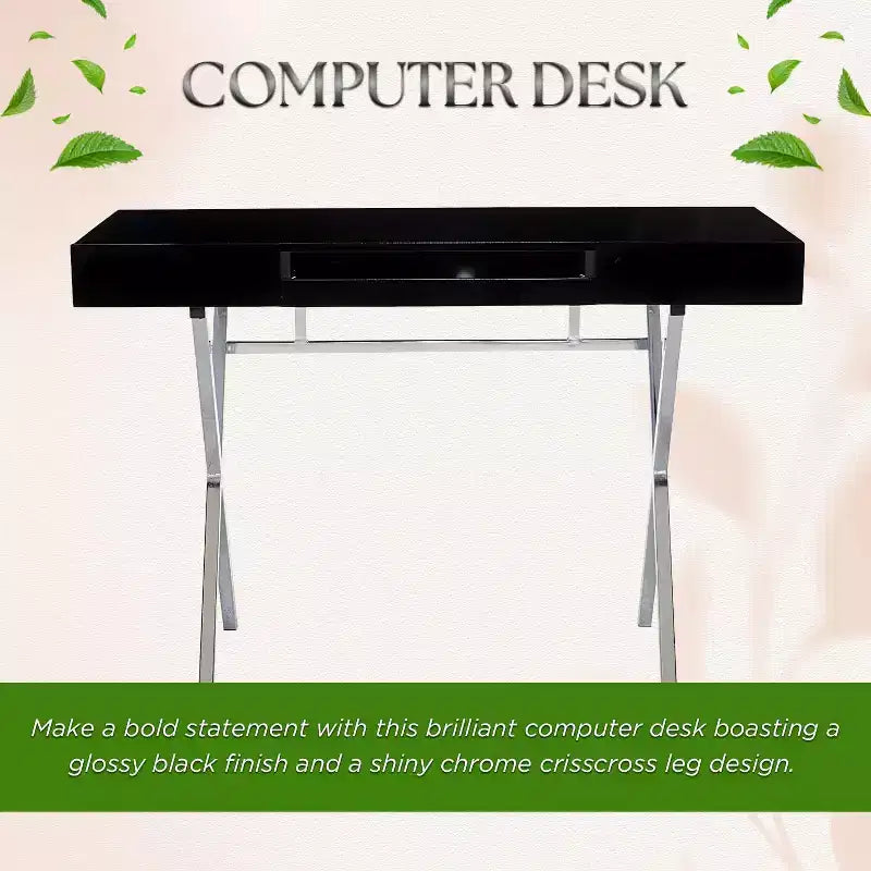 Mesa de escritorio para oficina en casa Logan de la marca Kings con cajones, bandeja para teclado y base en X. Escritorio de computadora, escritorio de estudio, escritorio de oficina.