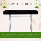 Mesa de escritorio para oficina en casa Logan de la marca Kings con cajones, bandeja para teclado y base en X. Escritorio de computadora, escritorio de estudio, escritorio de oficina.