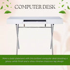 Mesa de escritorio para oficina en casa Logan de la marca Kings con cajones, bandeja para teclado y base en X. Escritorio de computadora, escritorio de estudio, escritorio de oficina.