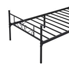 VECELO Base de Cama con Cabecero y Piecero de Metal, Tamaños Individual/Matrimonial/Queen/King, Plataforma, Negro