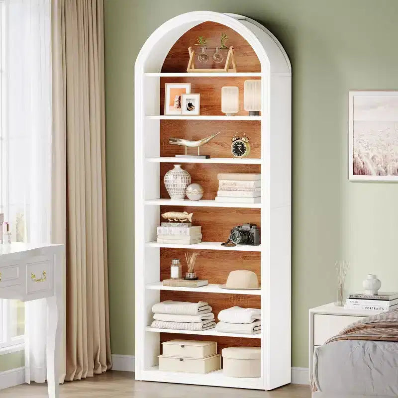 Estantería Lantine 78.74, Estantería de Madera con Arco Unidad de Estantes de Exhibición