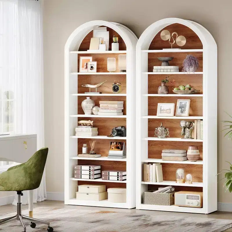 Estantería Lantine 78.74, Estantería de Madera con Arco Unidad de Estantes de Exhibición