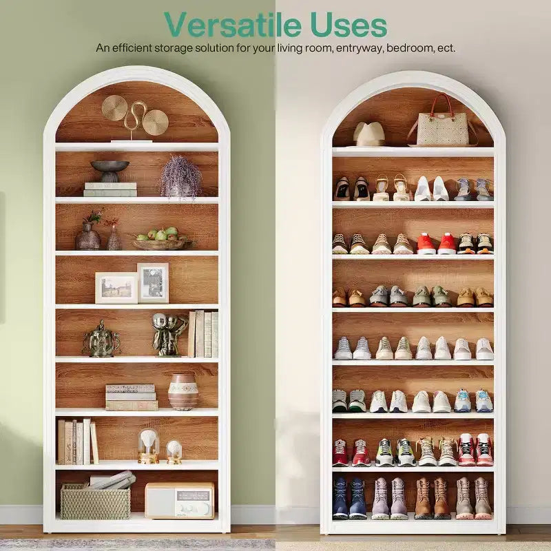 Estantería Lantine 78.74, Estantería de Madera con Arco Unidad de Estantes de Exhibición