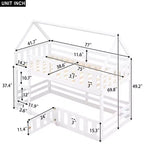 Litera Whisen Wood con diseño de casa, valla con puerta y escalera, de dos camas individuales