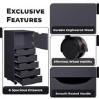 Gabinete de almacenamiento con 6 cajones Home Imports Emporium para manualidades y oficina Organizador rodante para archivos, materiales de arte y organización de espacios pequeños