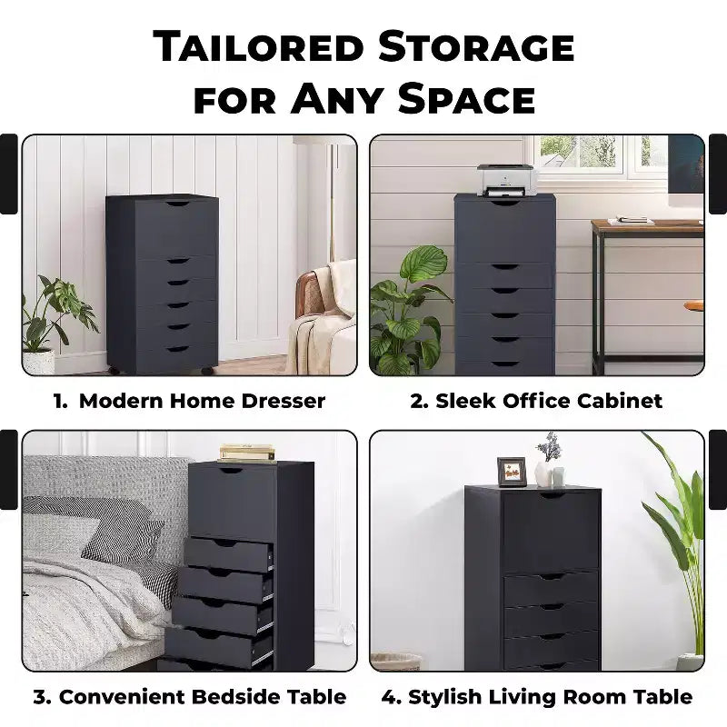 Gabinete de almacenamiento con 6 cajones Home Imports Emporium para manualidades y oficina Organizador rodante para archivos, materiales de arte y organización de espacios pequeños