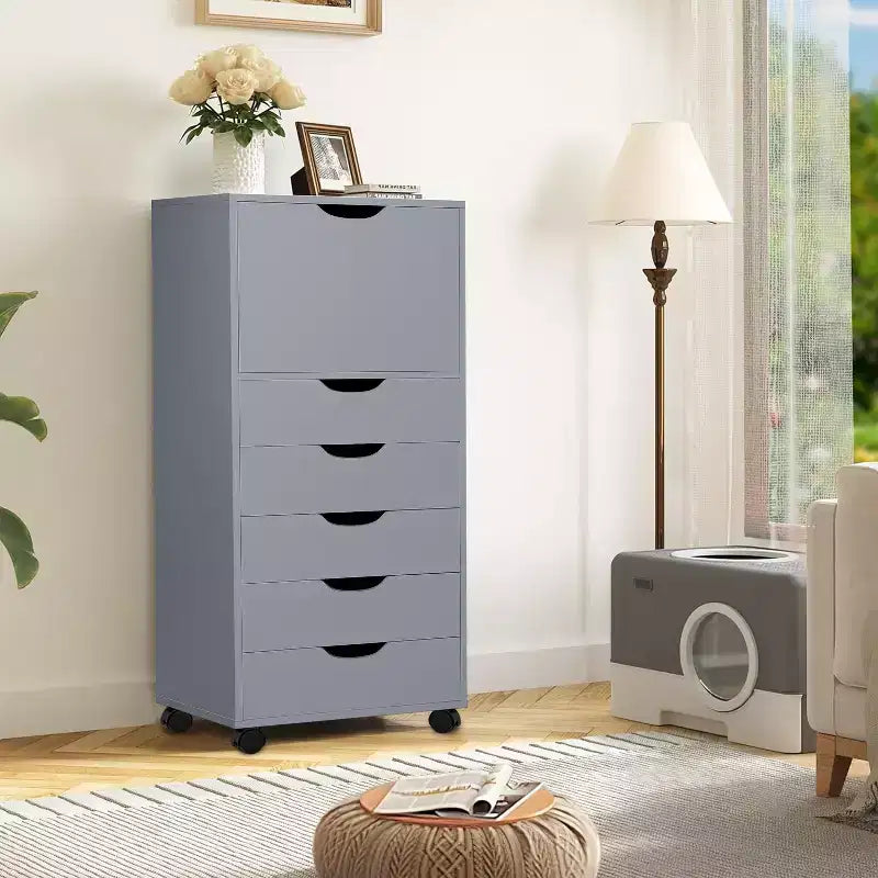 Gabinete de almacenamiento con 6 cajones Home Imports Emporium para manualidades y oficina Organizador rodante para archivos, materiales de arte y organización de espacios pequeños