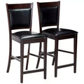 Simple Relax Set of 2 Counter Height Chairs in Black and Espresso