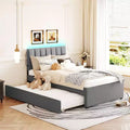 Twin Trundle Upholstered Platform Bed - Space-Saving Design