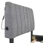 Cama de plataforma tapizada con nido doble - Diseño que ahorra espacio