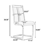 Juego de 4 sillas de comedor modernas de piel sintética de respaldo alto con patas de metal