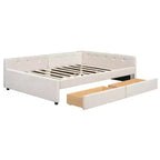 Whisen Elegant Design Cama Plataforma Tapizada Queen Size con Puertos USB
