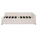 Whisen Elegant Design Cama Plataforma Tapizada Queen Size con Puertos USB