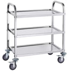 VEVOR Carro de acero inoxidable, carro de servicio de laboratorio de 3 capas con capacidad de carga de 400 libras