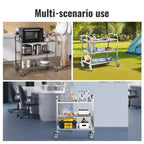 VEVOR Carro de acero inoxidable, carro de servicio de laboratorio de 3 capas con capacidad de carga de 400 libras